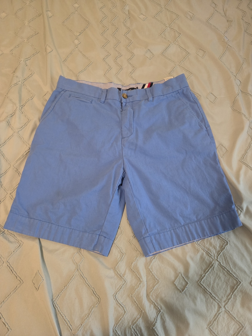 Tommy Hilfiger Light Blue Flat Front Chino Shorts